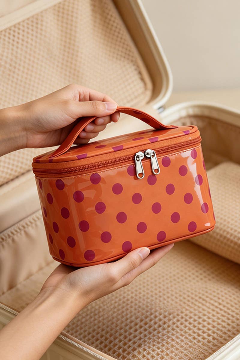Pretty in Polka Dots Cosmetic Bag - Desert Sunday