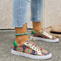 Printed Round Toe Sneakers - Desert Sunday