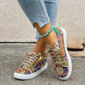 Printed Round Toe Sneakers - Desert Sunday