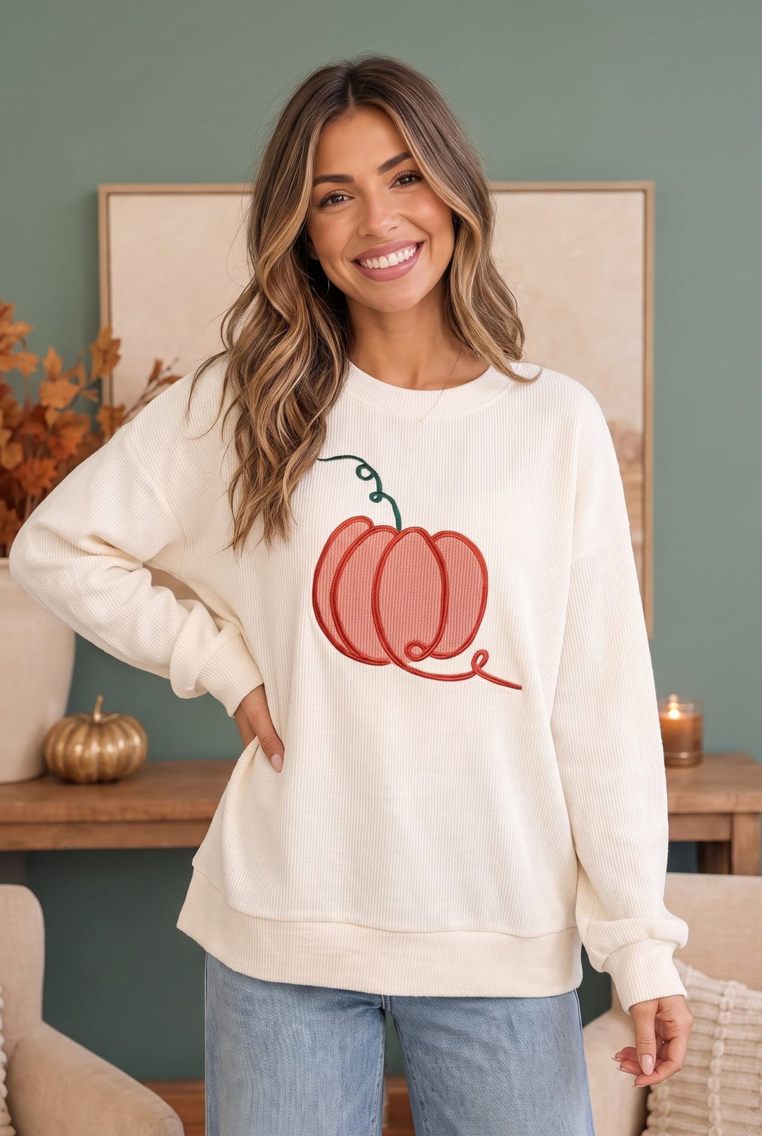 Pumpkin Patch Corded Sweatshirt - Desert Sunday