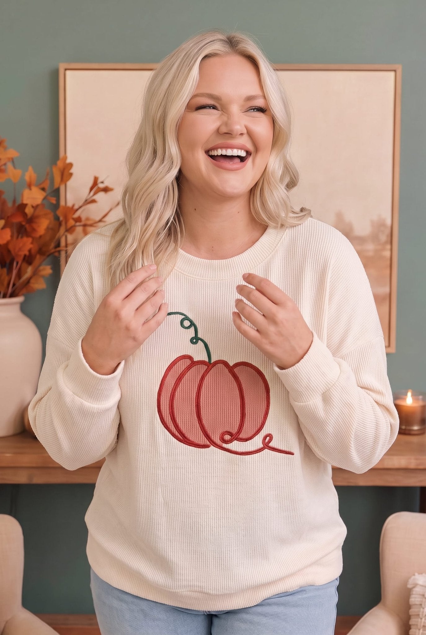 Pumpkin Patch Corded Sweatshirt - Desert Sunday