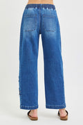 RISEN Elastic Band Slouchy Cropped Barrel with Star Patch - Desert Sunday
