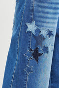RISEN Elastic Band Slouchy Cropped Barrel with Star Patch - Desert Sunday