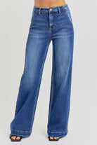Risen Everyday Chic High Rise Wide Leg Jeans - Desert Sunday