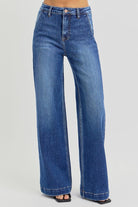 Risen Everyday Chic High Rise Wide Leg Jeans - Desert Sunday