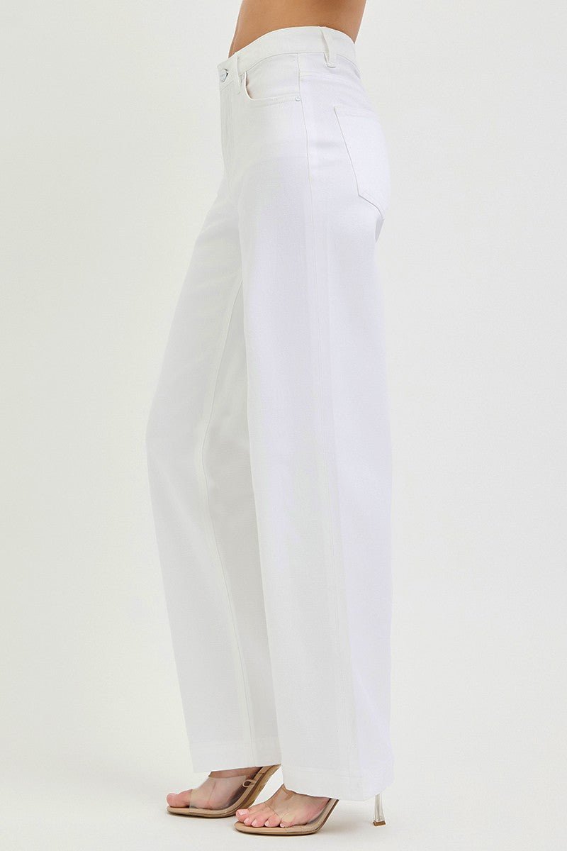 RISEN Full Size High Rise Wide Baggy Pants Plus Size - Desert Sunday