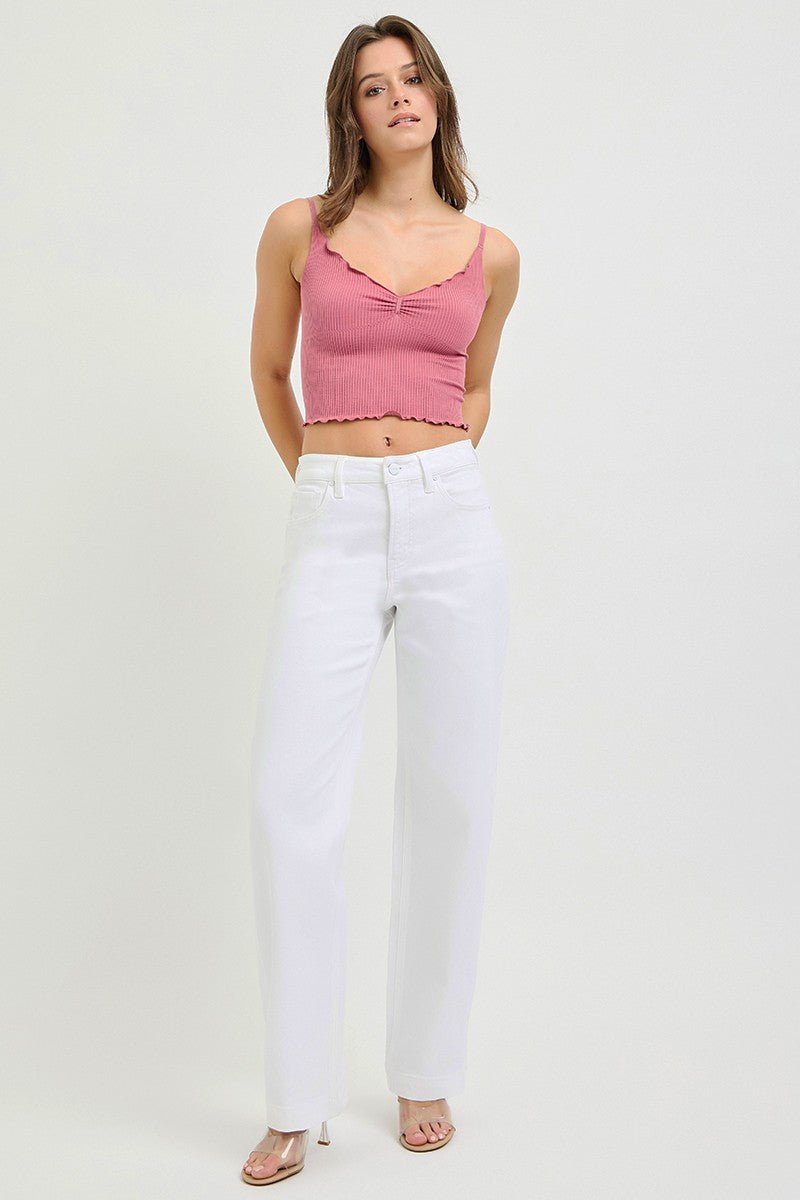 RISEN Full Size High Rise Wide Baggy Pants Plus Size - Desert Sunday