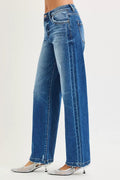RISEN Full Size Slouchy Baggy Jeans Pocket Side Seam Detail Plus Size - Desert Sunday