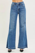 RISEN High Rise Wide Leg Jeans With Released Hem - Desert Sunday