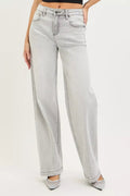 RISEN Slouchy Baggy Jeans with Contrast Stitching - Desert Sunday