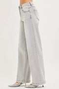 RISEN Slouchy Baggy Jeans with Contrast Stitching - Desert Sunday
