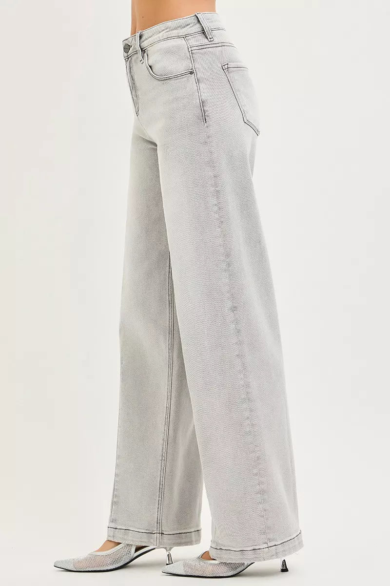 RISEN Slouchy Baggy Jeans with Contrast Stitching - Desert Sunday