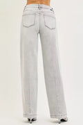 RISEN Slouchy Baggy Jeans with Contrast Stitching - Desert Sunday
