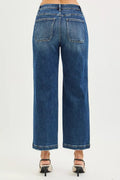 RISEN Slouchy Cropped Baggy Jeans with Front Patch Pocket - Desert Sunday
