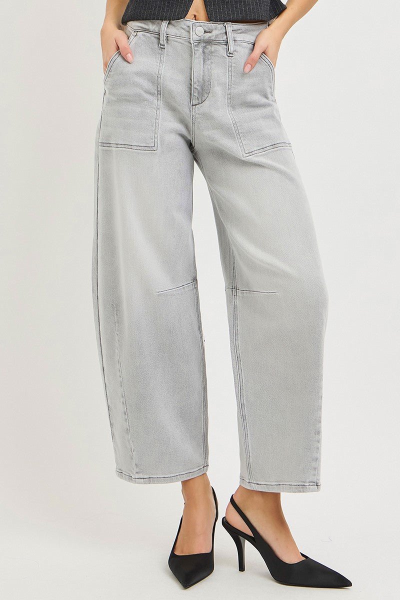 RISEN Slouchy Cropped Barrel Jeans - Desert Sunday