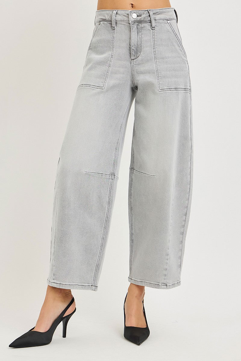 RISEN Slouchy Cropped Barrel Jeans - Desert Sunday