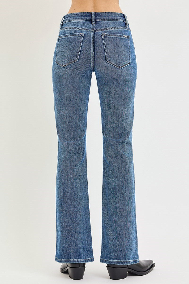 Risen Star Studded Tummy Control Bootcut Jeans - Desert Sunday
