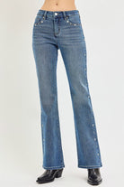 Risen Star Studded Tummy Control Bootcut Jeans - Desert Sunday