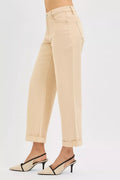 RISEN Tummy Control Mid Rise Ankle Barrel Relaxed Baggy - Desert Sunday