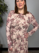 Rosewood Dreams Floral Mesh Midi Dress - Desert Sunday