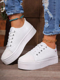 Round Toe Platform Sneakers - Desert Sunday