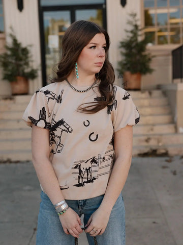 Rustic Reverie Cotton Top - Desert Sunday