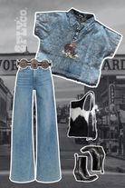 Saddle Ridge Pearl Snap Chambray Top - Desert Sunday