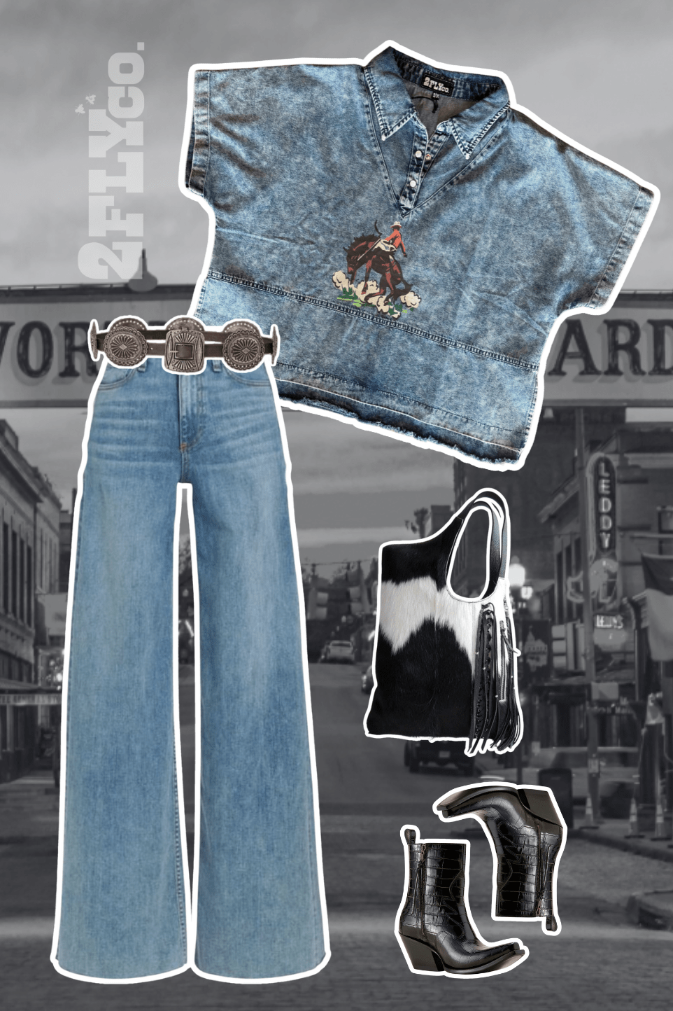 Saddle Ridge Pearl Snap Chambray Top - Desert Sunday
