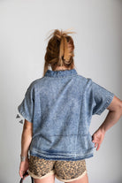 Saddle Ridge Pearl Snap Chambray Top - Desert Sunday