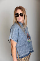 Saddle Ridge Pearl Snap Chambray Top - Desert Sunday