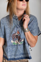 Saddle Ridge Pearl Snap Chambray Top - Desert Sunday