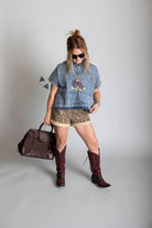 Saddle Ridge Pearl Snap Chambray Top - Desert Sunday