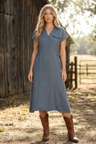 Sagebrush Button-Front Midi Dress - Desert Sunday