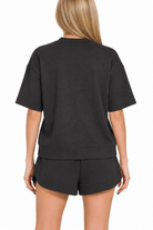 Scuba Short Sleeve & Dolphin Shorts 2PC Set In Black - Desert Sunday