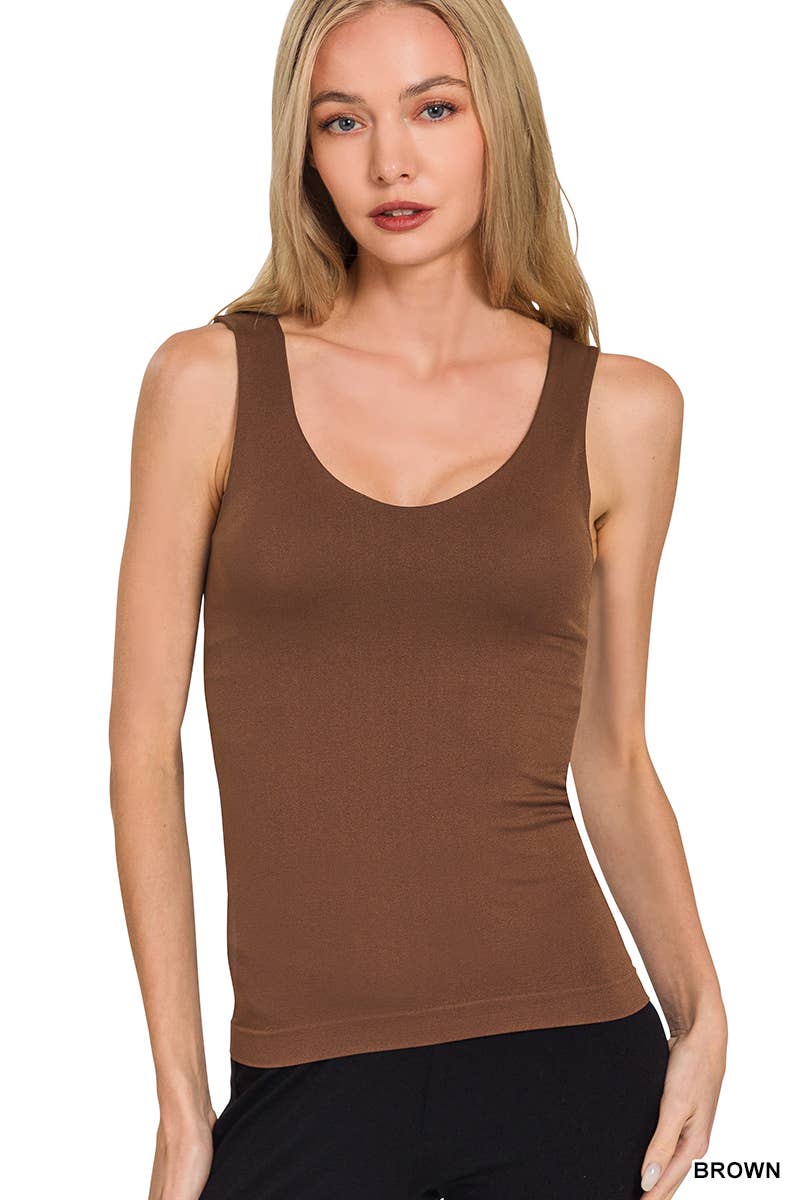 Seamless Tank Top with Built-in Bra - Desert Sunday