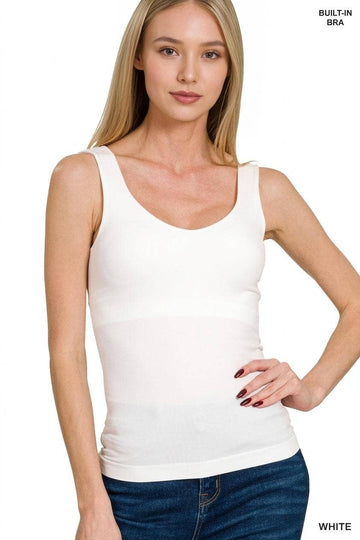 Seamless Tank Top with Built-in Bra - Desert Sunday