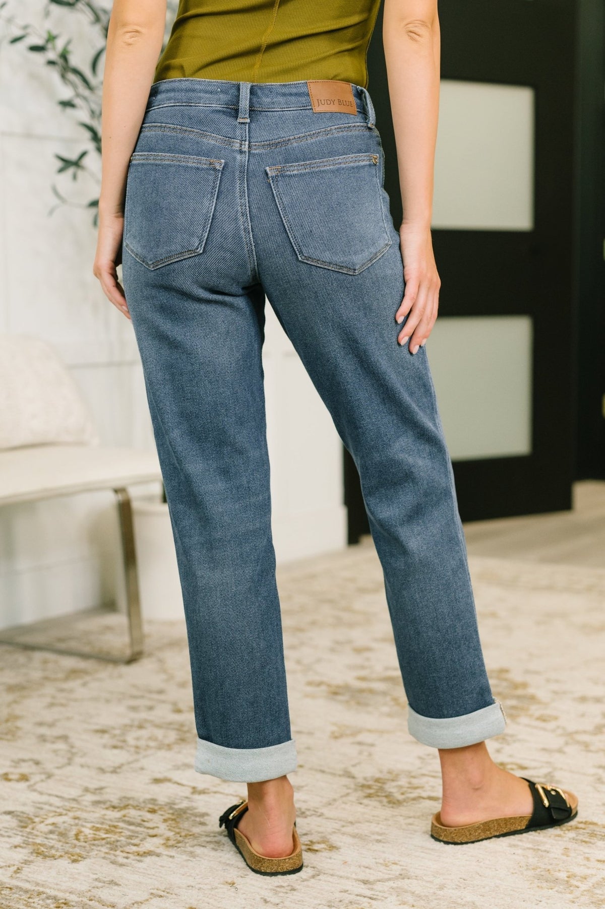 Shane Mid Rise Billie Boyfriend Jean in Dark Cozy Indigo - Desert Sunday