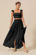 Smocked Top and Flowy Maxi Skirt Set - Desert Sunday