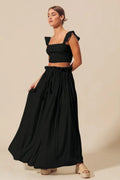 Smocked Top and Flowy Maxi Skirt Set - Desert Sunday