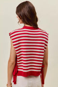 SO ME Stripe Star Patch 4th Of July Side Tie Vest Top - Desert Sunday