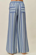 SO ME Stripe Wide Leg Pull On Pants - Desert Sunday