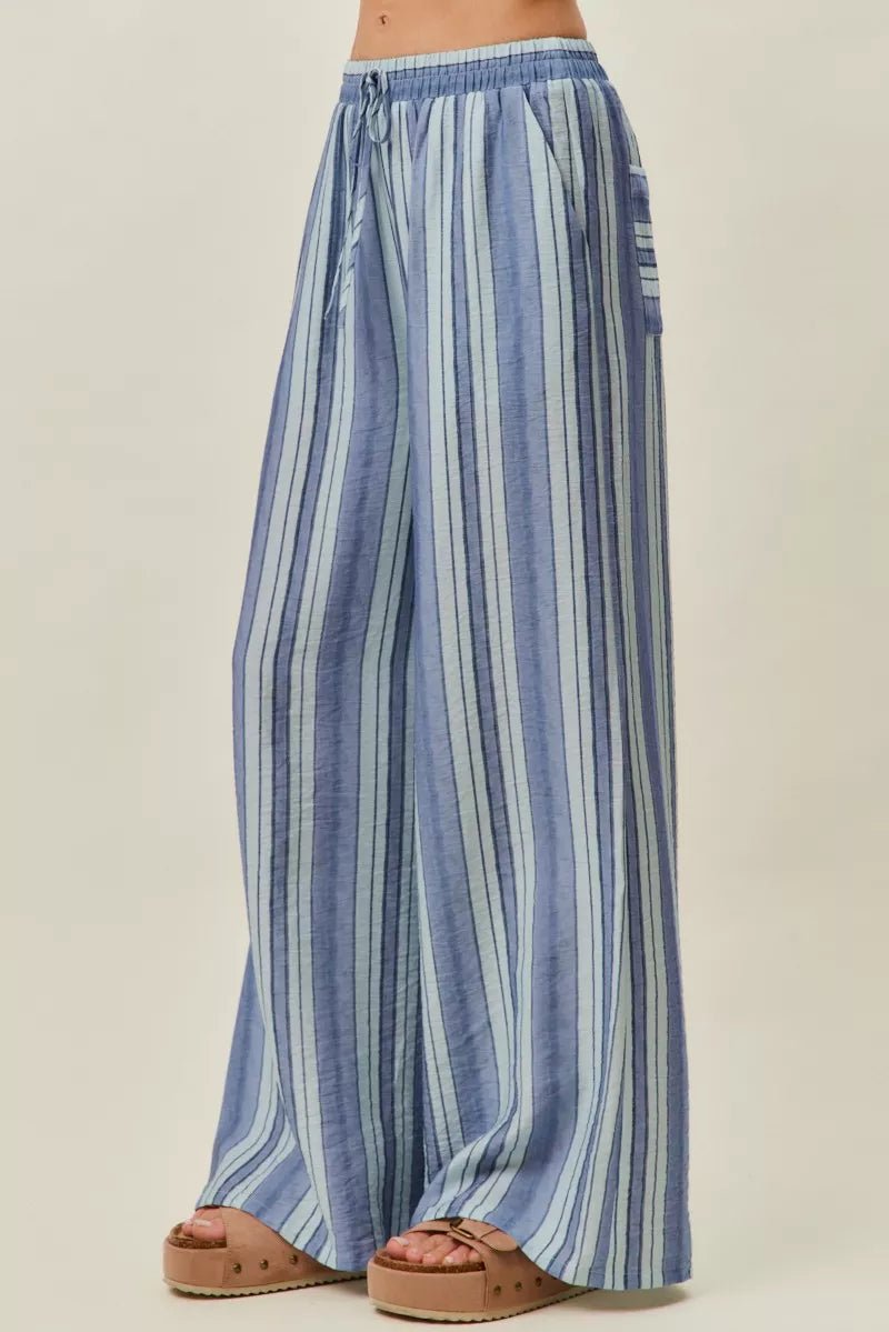 SO ME Stripe Wide Leg Pull On Pants - Desert Sunday