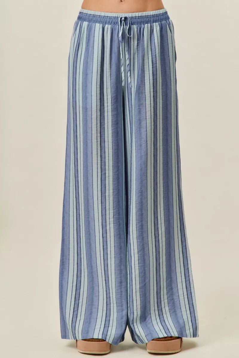SO ME Stripe Wide Leg Pull On Pants - Desert Sunday