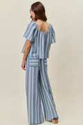 SO ME Stripe Wide Leg Pull On Pants - Desert Sunday