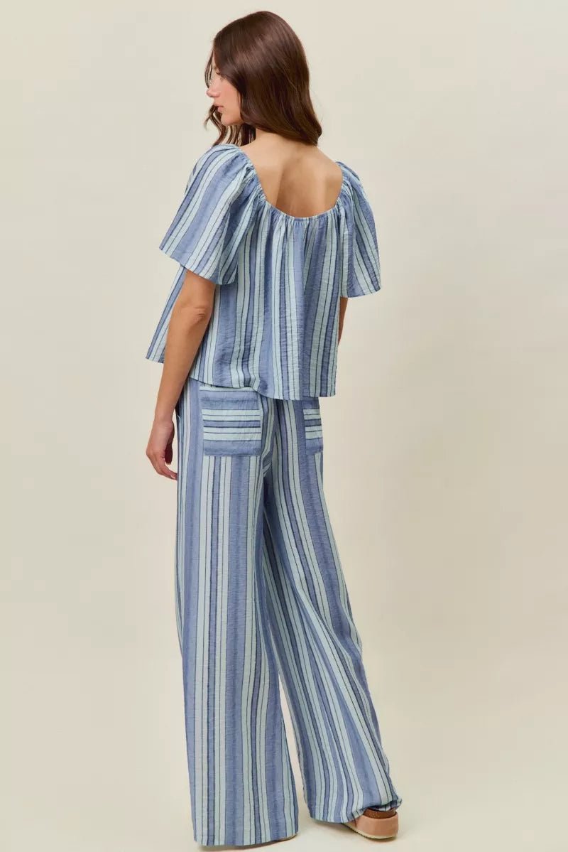 SO ME Stripe Wide Leg Pull On Pants - Desert Sunday