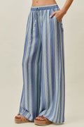 SO ME Stripe Wide Leg Pull On Pants - Desert Sunday