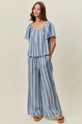 SO ME Stripe Wide Leg Pull On Pants - Desert Sunday