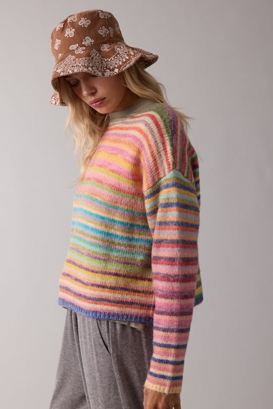 Somewhere Over the Rainbow Knit Sweater - Desert Sunday
