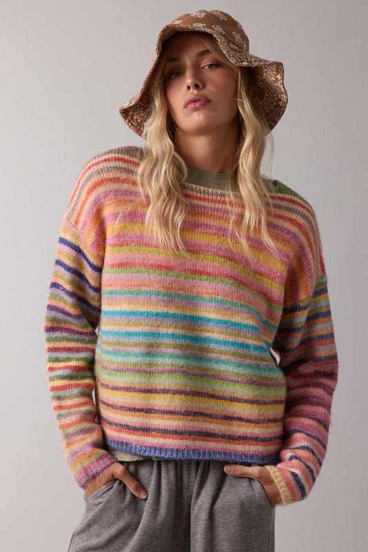 Somewhere Over the Rainbow Knit Sweater - Desert Sunday