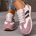 Striped Lace-Up Casual Sneakers - Desert Sunday